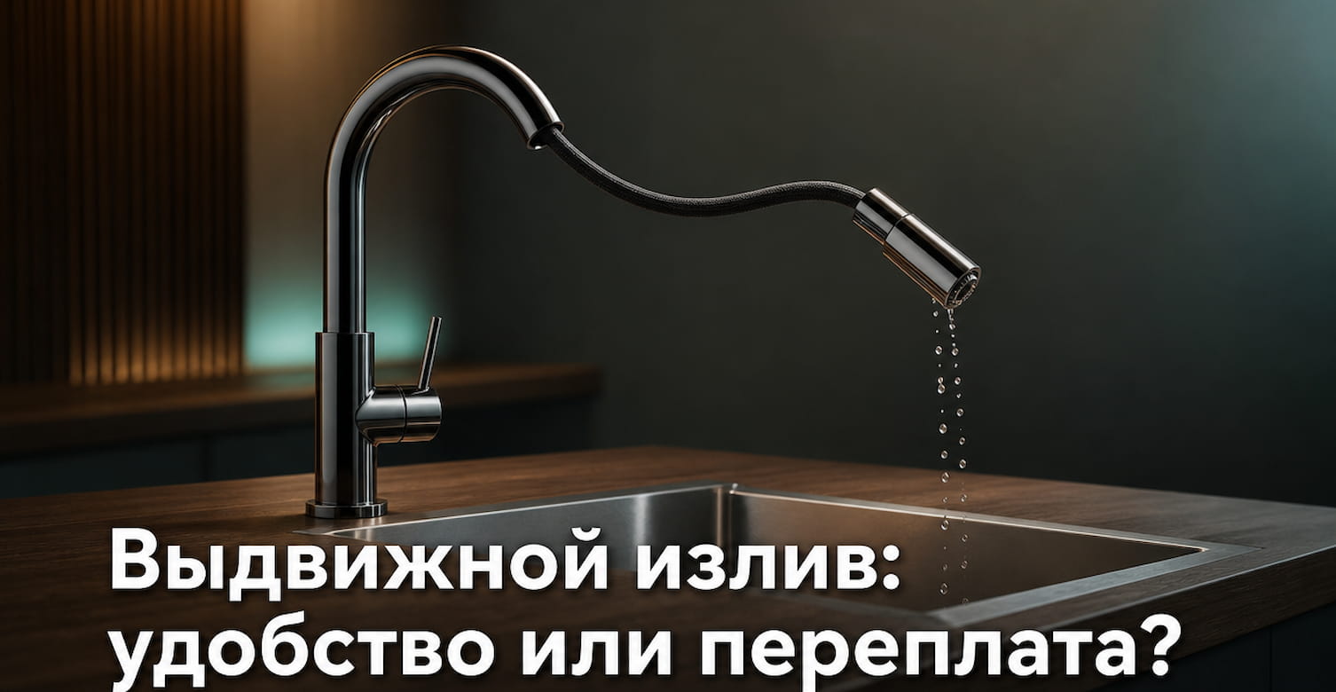 Смеситель для кухни с выдвижным изливом