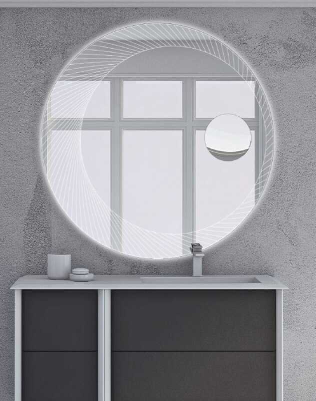 Зеркало с увеличительной линзой, с LED подсветкой