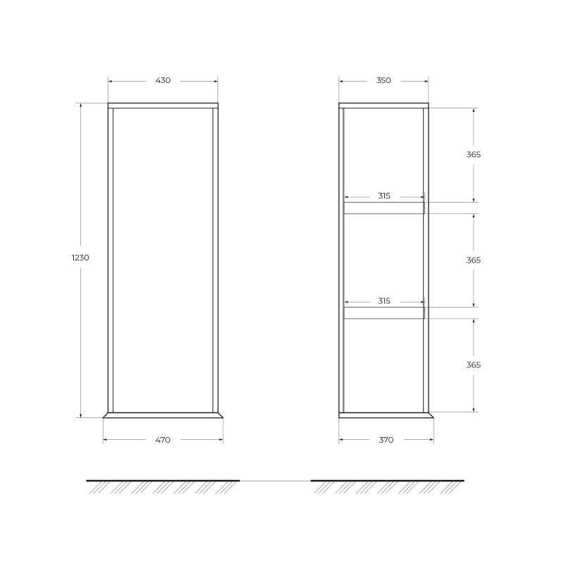Колонна подвесная с дверью, реверсивная 35x20x140