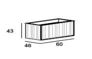 Тумба подвесная под раковину с выдвижным ящиком 60,3x45,3x43