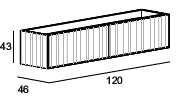 Тумба подвесная под раковину с выдвижными ящиками 120x46x43