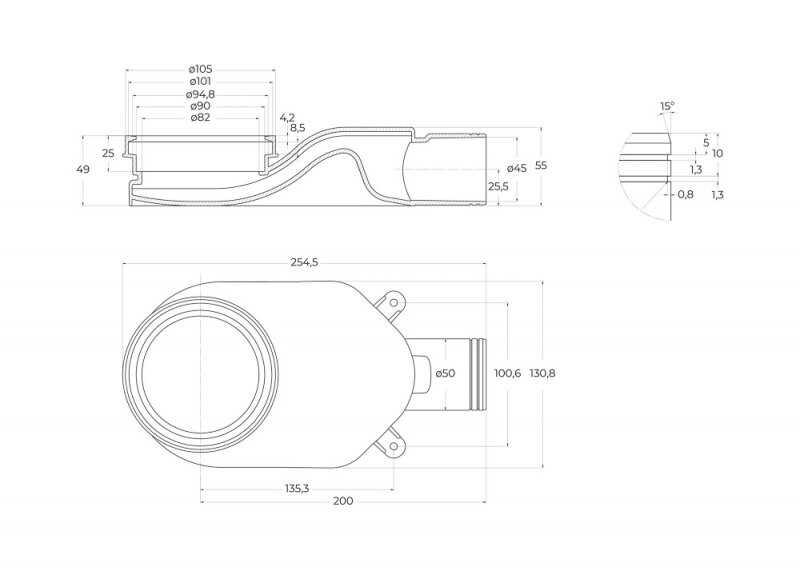 Душевой лоток BELBAGNO LUCE 60 см