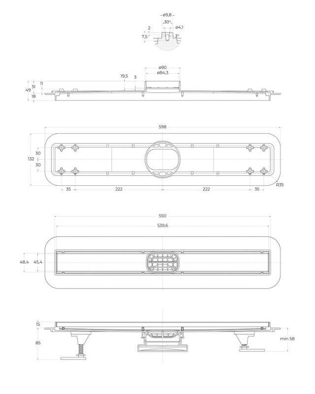 Душевой лоток BELBAGNO LUCE 60 см