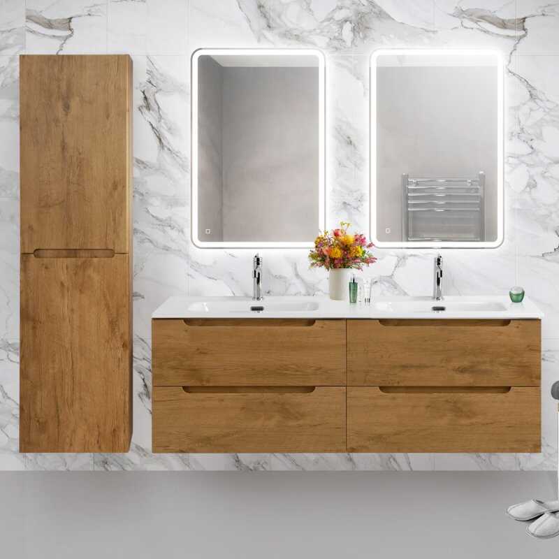 Керамическая раковина с двумя чашами 1210x460x175