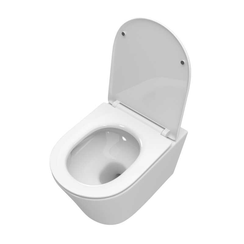 Унитаз подвесной, безободковый, с системой смыва Торнадо, с сиденьем soft close