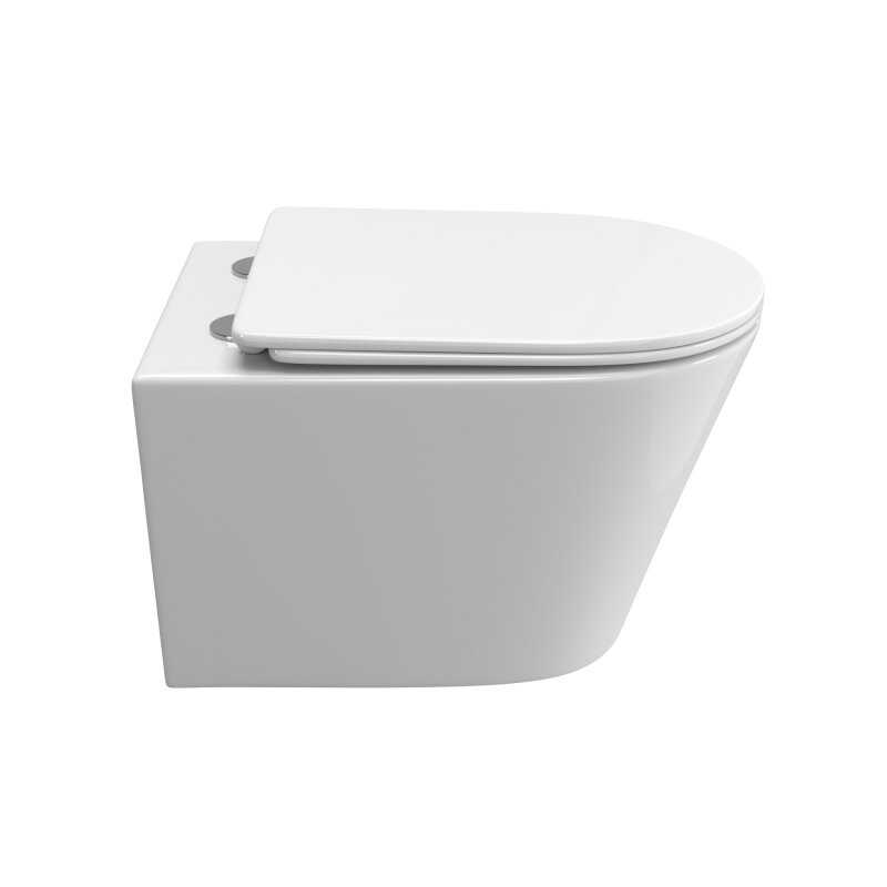 Унитаз подвесной, безободковый, с системой смыва Торнадо, с сиденьем soft close