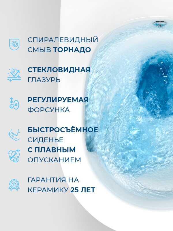 Унитаз подвесной с функцией биде, смесителем и крышкой-сиденьем в комплекте