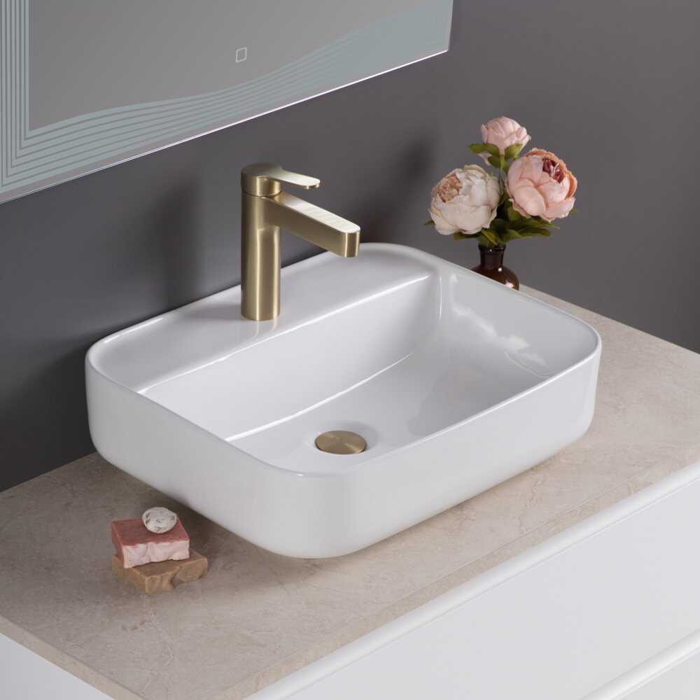 Донный клапан с системой Клик-клак без перелива, белая керамическая крышка