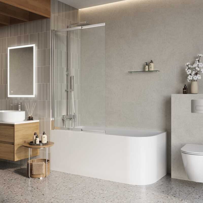 Душевая шторка на ванну BELBAGNO LUCE-VF-11