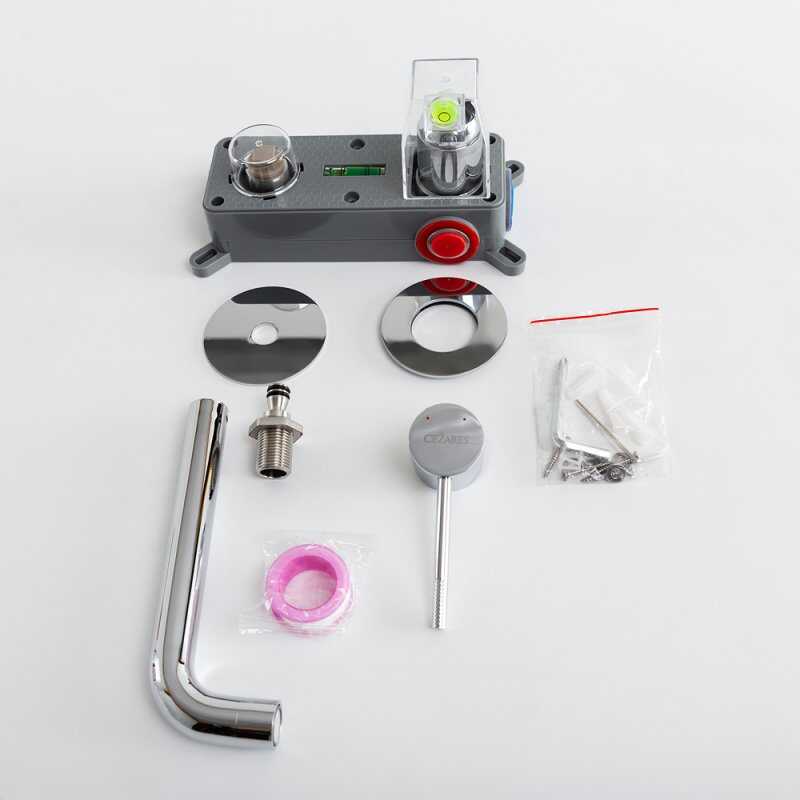 Смеситель для раковины встраиваемый с внутренней частью, без донного клапана