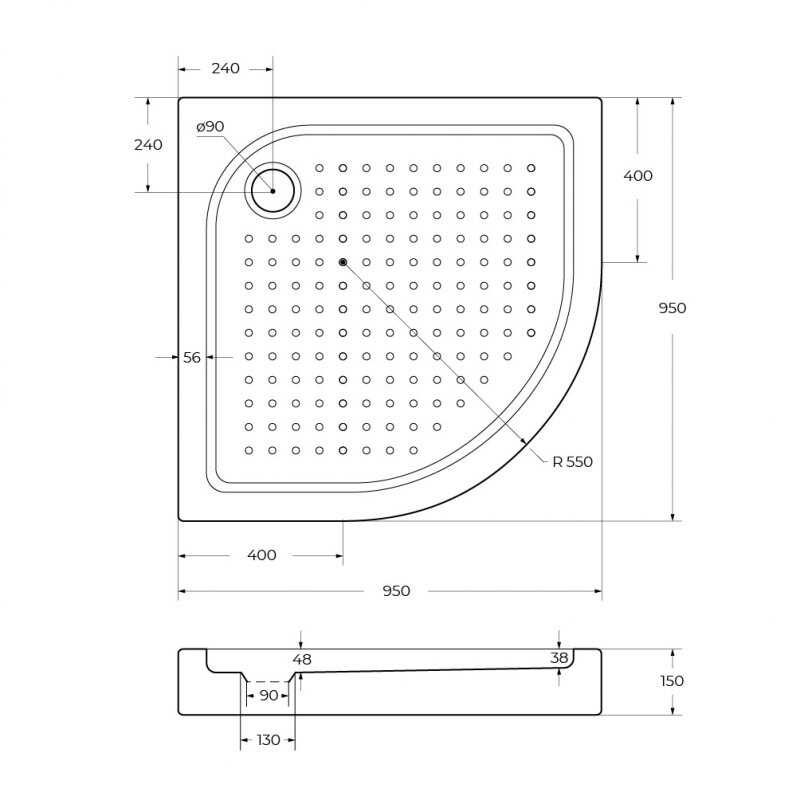 Акриловый поддон BELBAGNO TRAY-BB-R