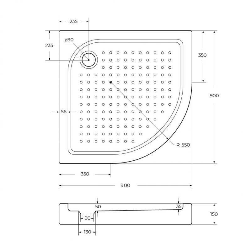 Акриловый поддон BELBAGNO TRAY-BB-R