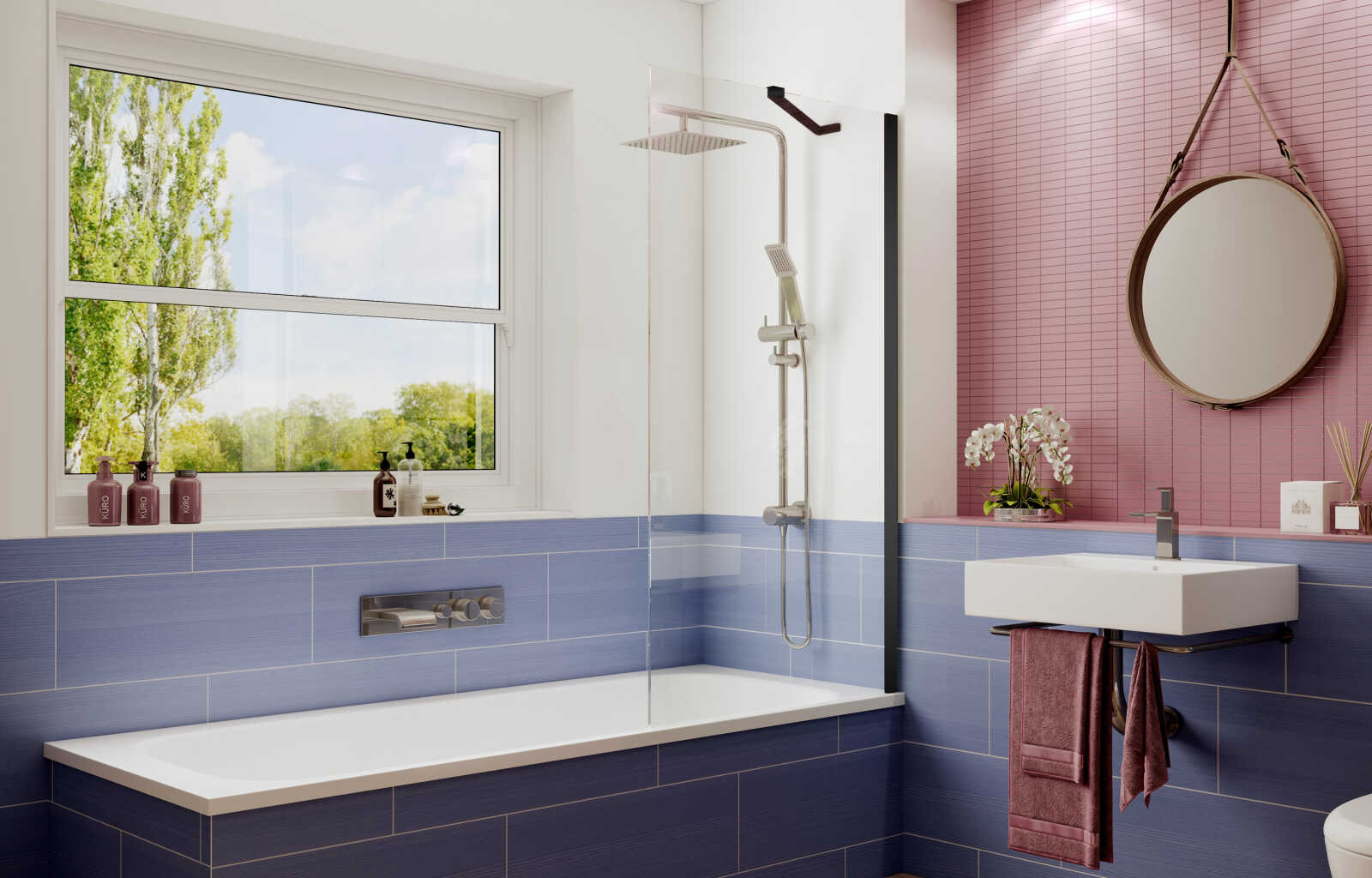 Шторка для ванны Ambassador Bath Screens 16041206 (70х140) черный,стекло прозрачное,неподвижное,1 место