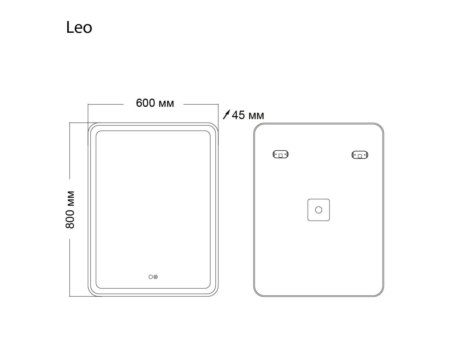 Зеркало LEO (600*800*45) LED с сенсорным выкл. и подогревом