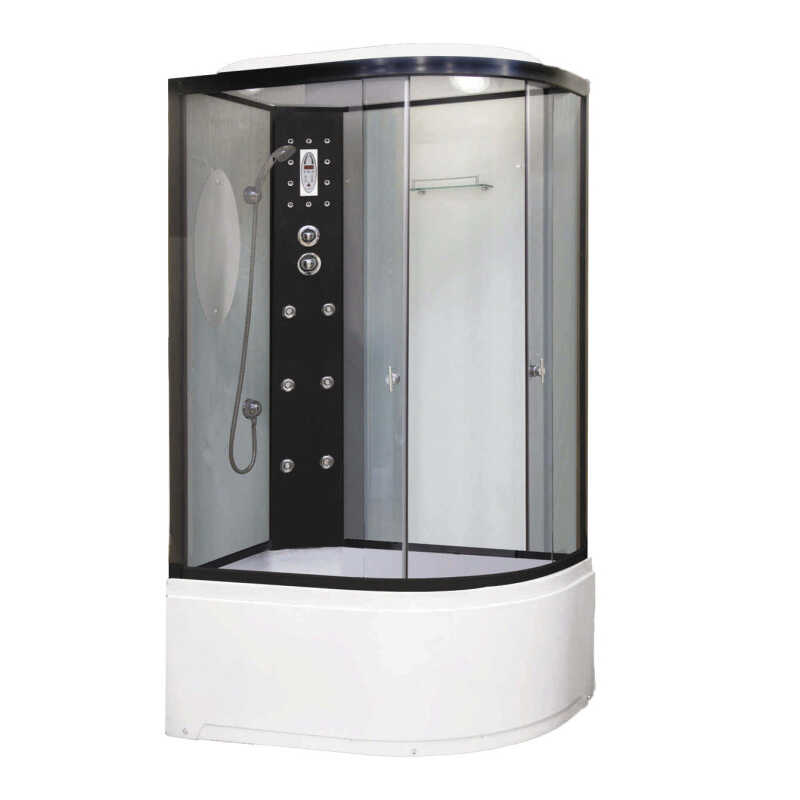 Душевая кабина Niagara Ultra NG-1910-01L (120х80х220) высокий поддон(48см),черный,стекло тонированное,4 места