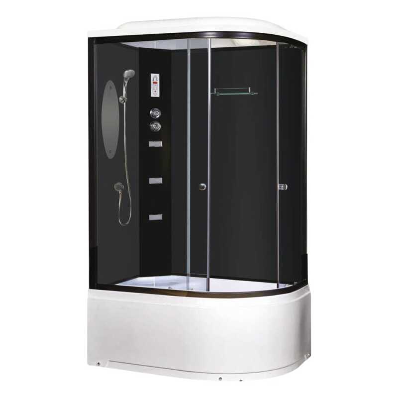 Душевая кабина Niagara Ultra NG-214-01LN (120х80х220) высокий поддон(48см),черный,стекло тонированное,4 места