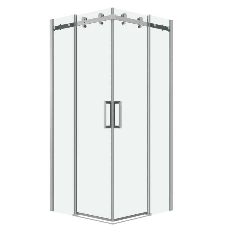 Душевое ограждение Grossman Classic 300.K33.04.8080.10.00 (80х80х195) квадрат,раздвижная,хром,стекло прозрачное, 2 места