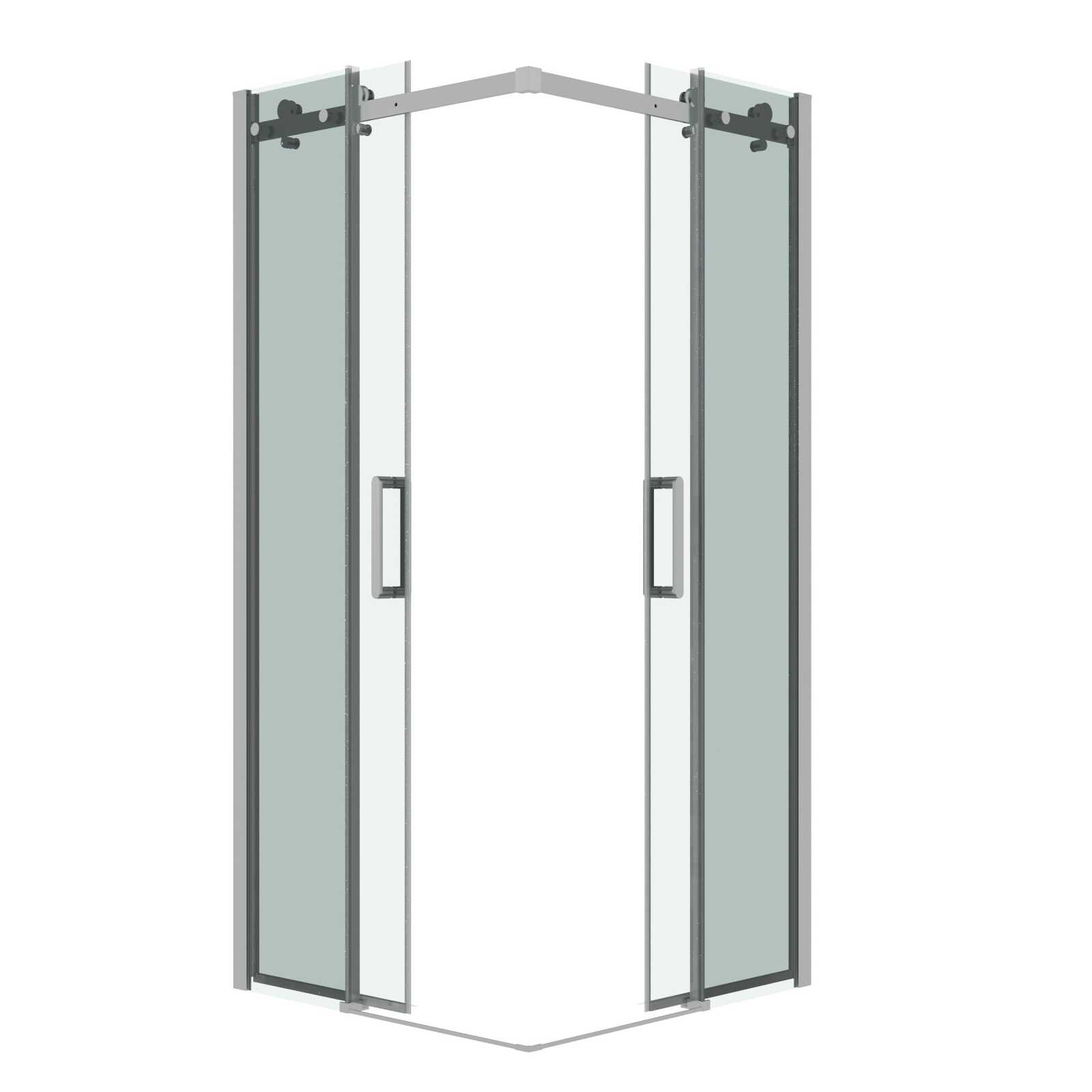 Душевое ограждение Grossman Classic 300.K33.04.8080.10.00 (80х80х195) квадрат,раздвижная,хром,стекло прозрачное, 2 места