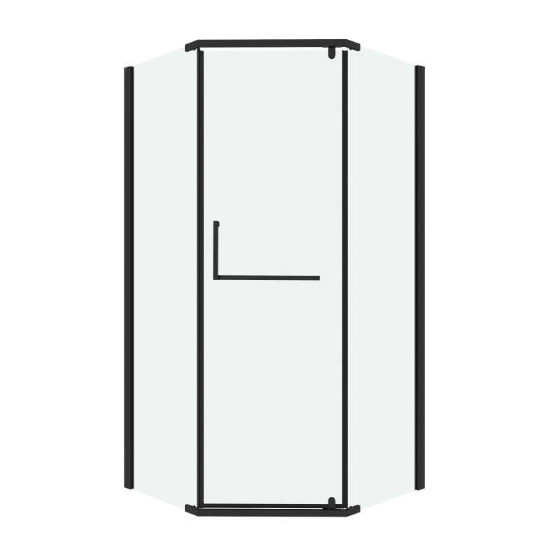 Душевое ограждение Grossman Pragma 302.K33.03.9090.21.00 (90х90х195) трапеция,распашная,черный матовый,стекло прозрачное, 1 место