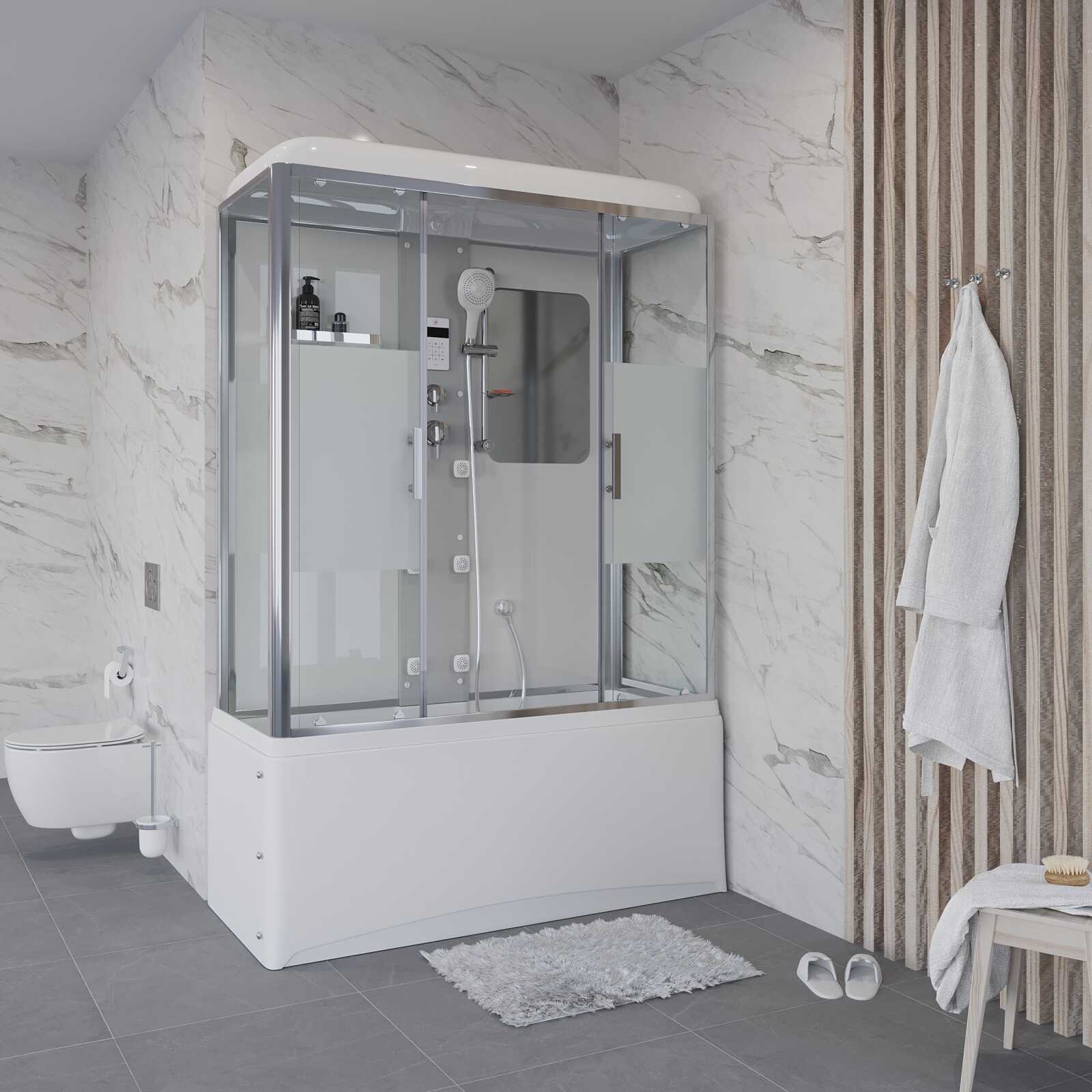 Душевая кабина Niagara Ultra NG-3170-01 (170х75х220) высокий поддон(56см),стекло матовое,4 места