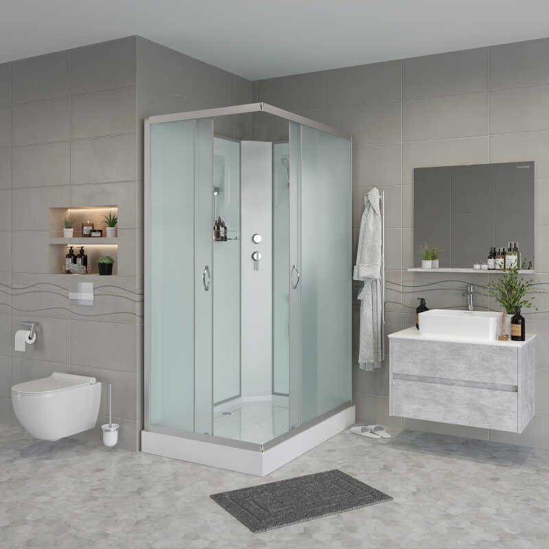 Душевая кабина Niagara Classic NG-43975-14QBK (90х70х200) низкий поддон(13см),стекло матовое,3 места