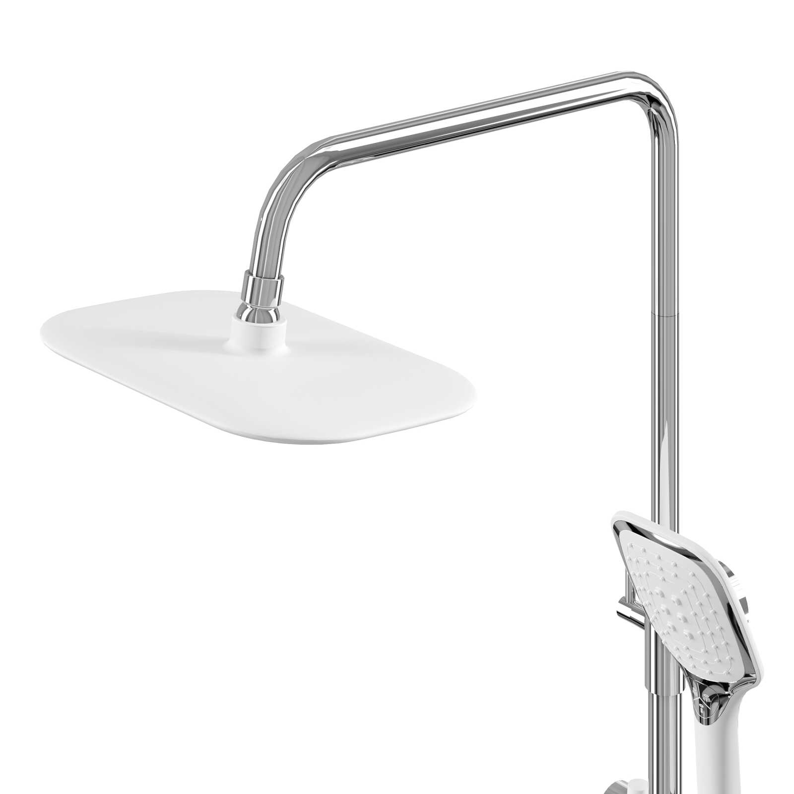 Душевая стойка Grossman Alba 500.K35.06.100/000 с верхним душем,ручной лейкой и смесителем,хром с белым,1 место