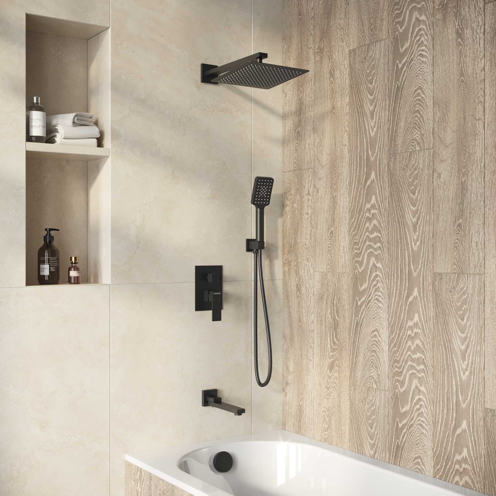 Душевая система скрытого монтажа Grossman Style 501.K35.05.210 черный матовый,1 место
