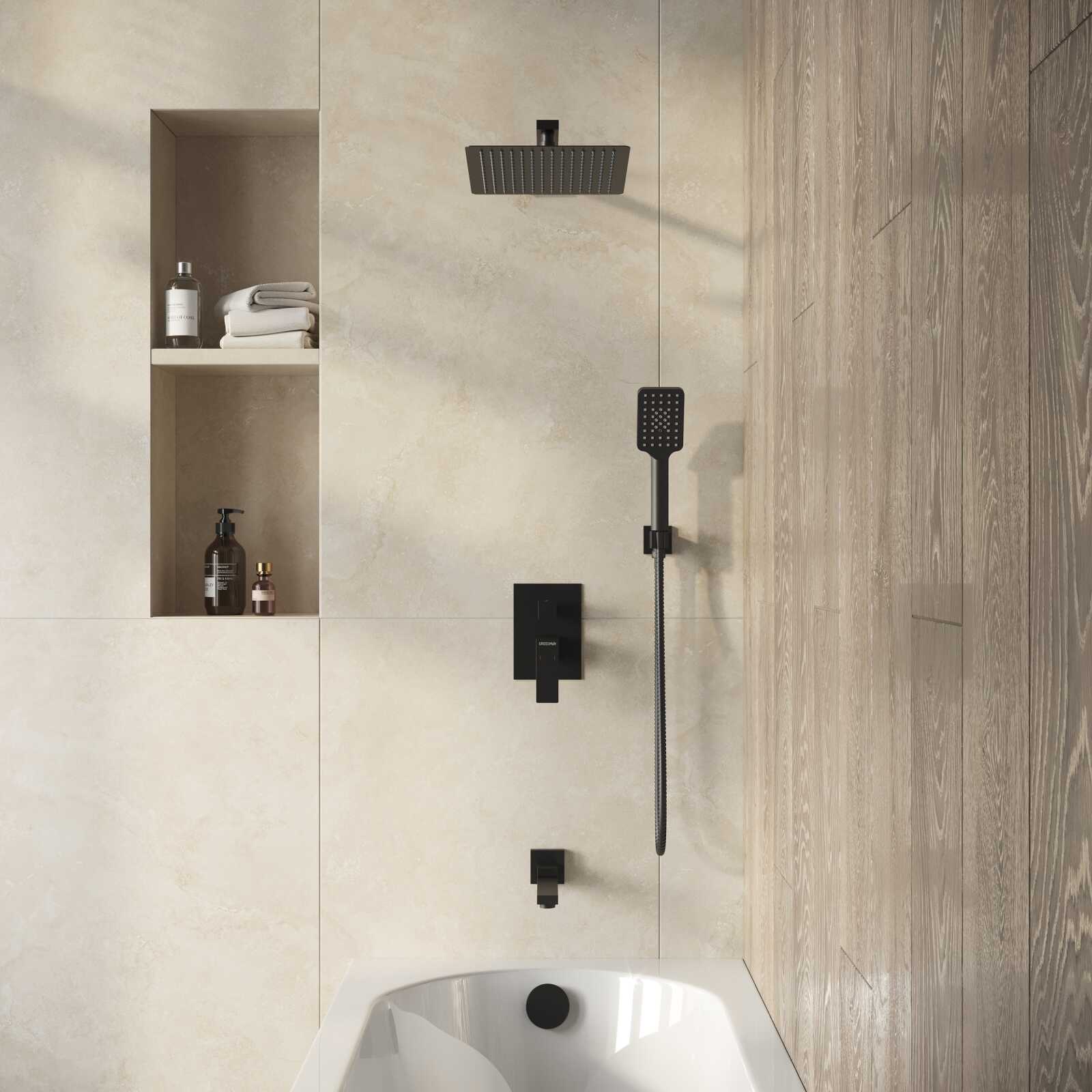 Душевая система скрытого монтажа Grossman Style 501.K35.05.210 черный матовый,1 место