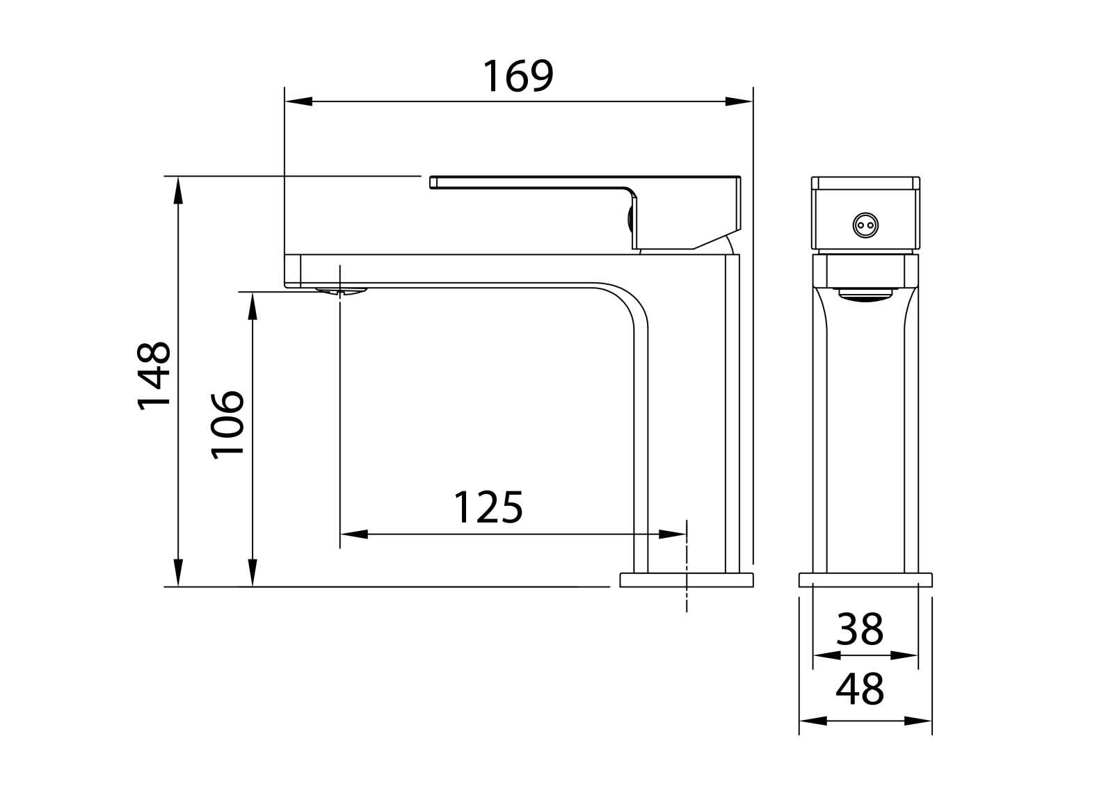 Смеситель для раковины Grossman Style 510.K35.05.210 черный матовый,1 место