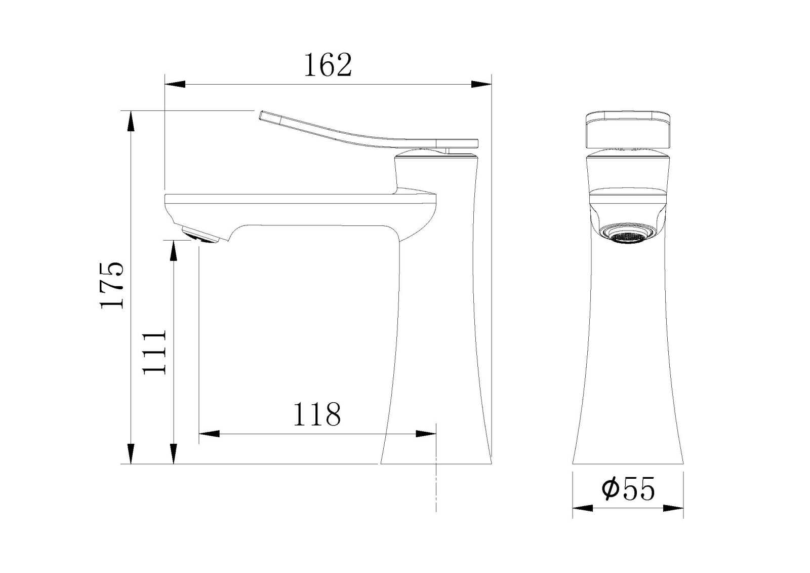 Смеситель для раковины Grossman Advans 510.K35.09.210 черный матовый,1 место