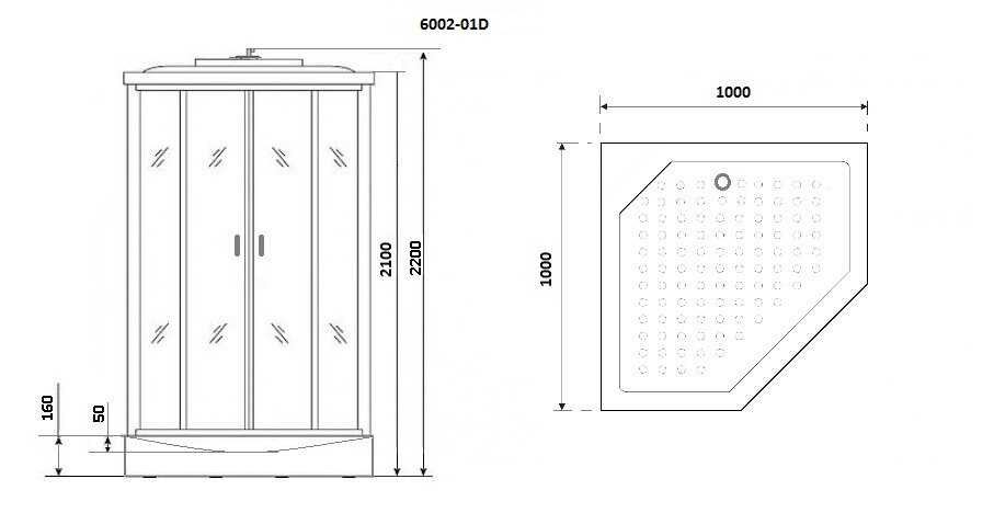 Душевая кабина Niagara Premium NG-6002-01D (100х100х220) низкий поддон(16 см),стекло прозрачное,4 места