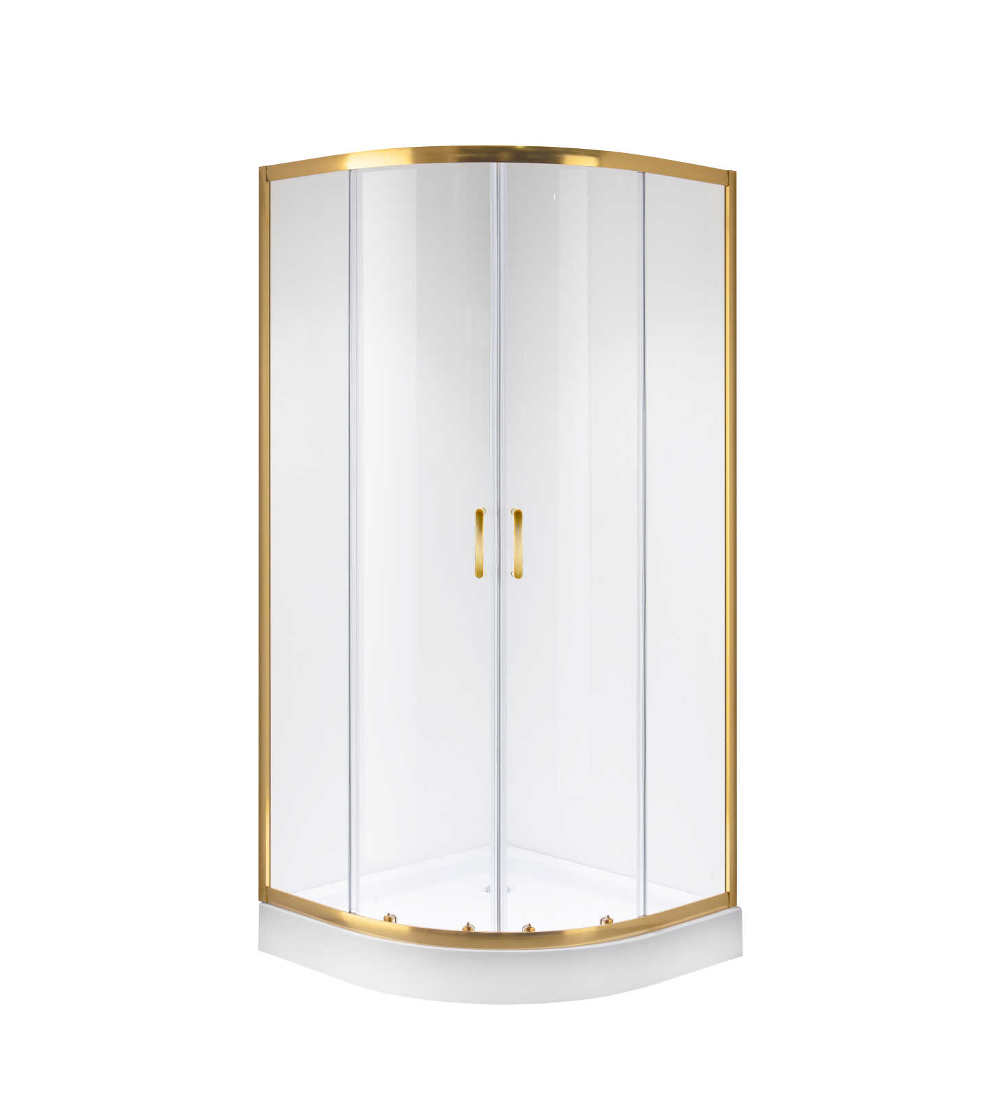 Душевое ограждение Niagara Nova NG-6407-08GOLD (100х100х195) четверть круга,золото,двери раздвижные,стекло прозрачное,1 место