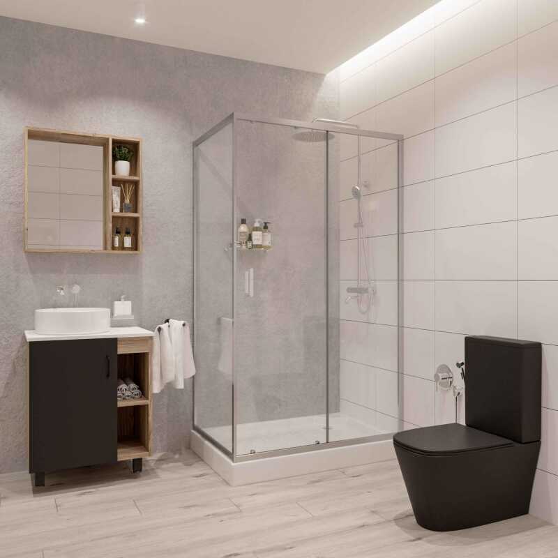 Душевое ограждение Niagara Nova NG-6612-08 (120х80х195) прямоугольник,хром,дверь раздвижная,стекло прозрачное,1 место