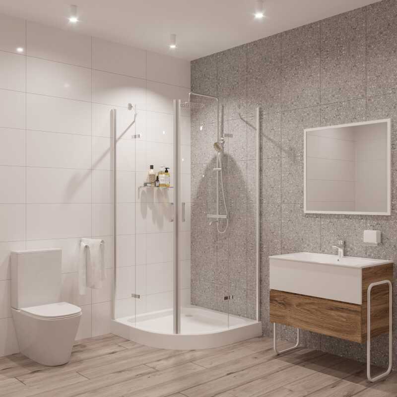 Душевое ограждение Niagara Nova NG-6616-08 (100х100х190) четверть круга,хром,двери распашные,стекло прозрачное,1 место