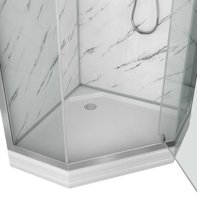Душевая кабина Niagara Luxe NG-7701DM (90x90х210) низкий поддон(15см),дверь распашная,стенки мрамор,3 места
