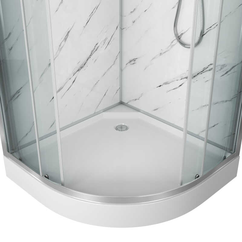 Душевая кабина Niagara Luxe NG-7701M (90x90х210) низкий поддон(15см),дверь раздвижная,стенки мрамор,3 места