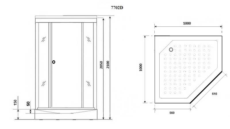 Душевая кабина Niagara Luxe NG-7702DG (100x100х210) низкий поддон(15см),дверь распашная,стенки золото,3 места