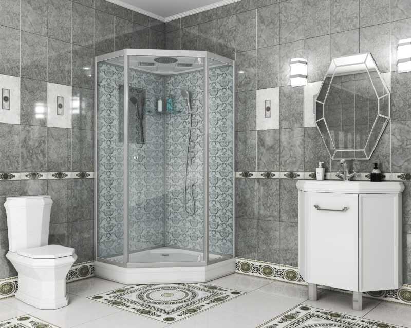 Душевая кабина Niagara Luxe NG-7702DW (100x100х210) низкий поддон(15см),дверь распашная,стенки серебро,3 места