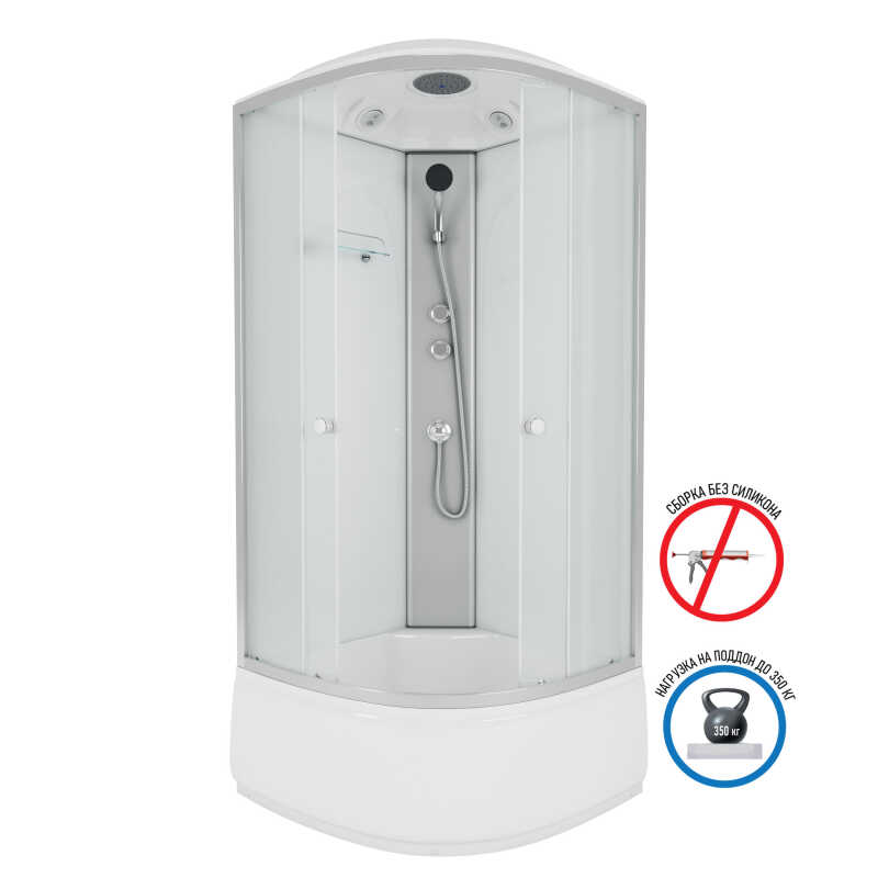 Душевая кабина Niagara Eco E100/40/MT (100х100х215) высокий поддон(40см),стекло матовое,4 места