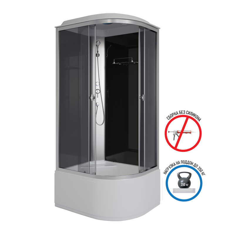 Душевая кабина Niagara Eco E100/70/40L/TN (100х70х215) высокий поддон(40см),стекло тонированное,4 места