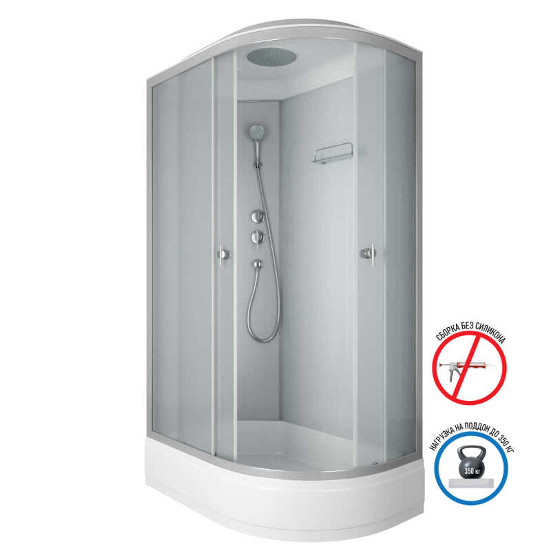 Душевая кабина Niagara Eco E120/80/26L/MT (120х80х215) средний поддон(26см),стекло матовое,4 места