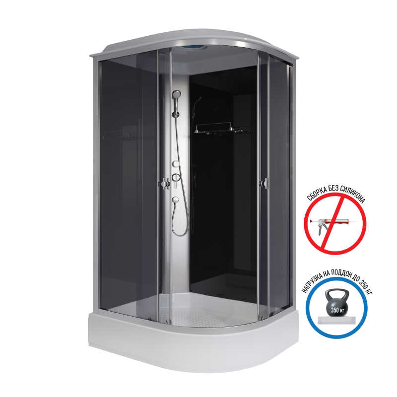 Душевая кабина Niagara Eco E120/80/26L/TN (120х80х215) средний поддон(26см),стекло тонированное,4 места