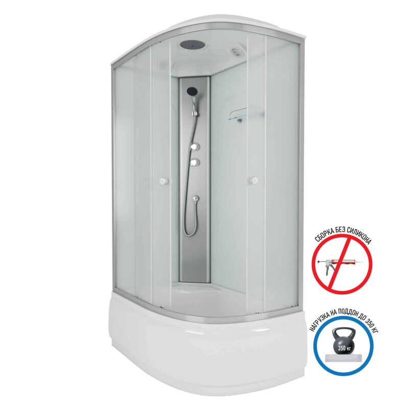 Душевая кабина Niagara Eco E120/80/40L/MT (120х80х215) высокий поддон(40см),стекло матовое,4 места