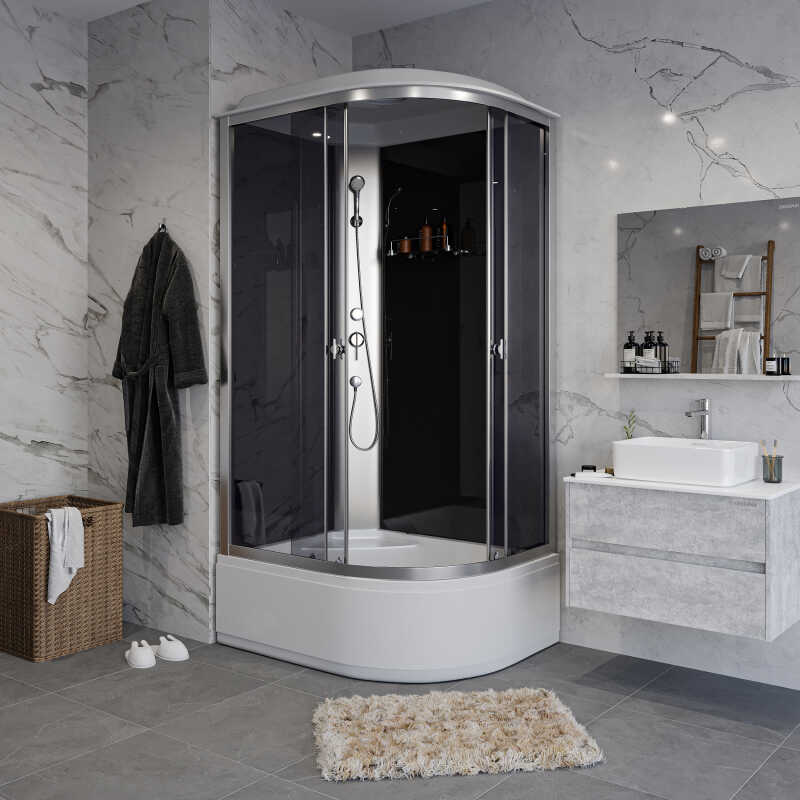 Душевая кабина Niagara Eco E120/80/40L/TN (120х80х215) высокий поддон(40см),стекло тонированное,4 места