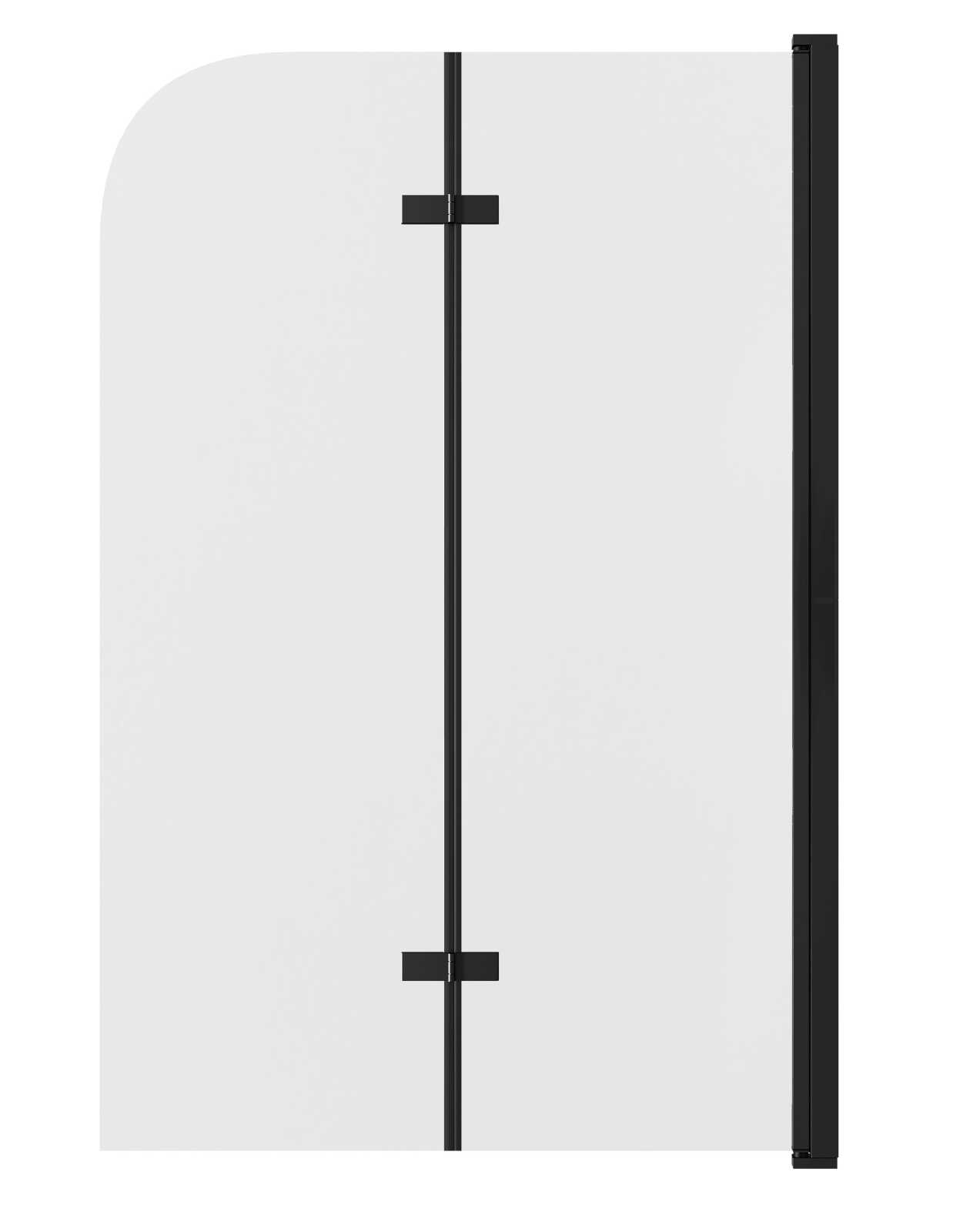 Шторка для ванны Grossman GR-106/110 BLACK (110х150) распашная,черный,стекло прозрачное,1 место