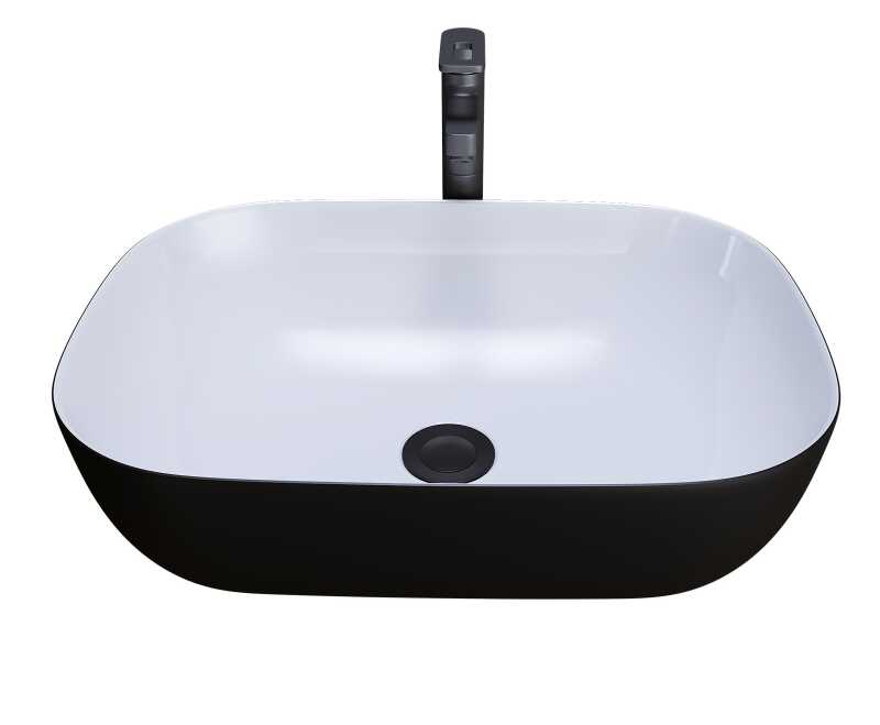 Раковина Grossman GR-4041BW (460х320х140) черная,белая внутри,1 место