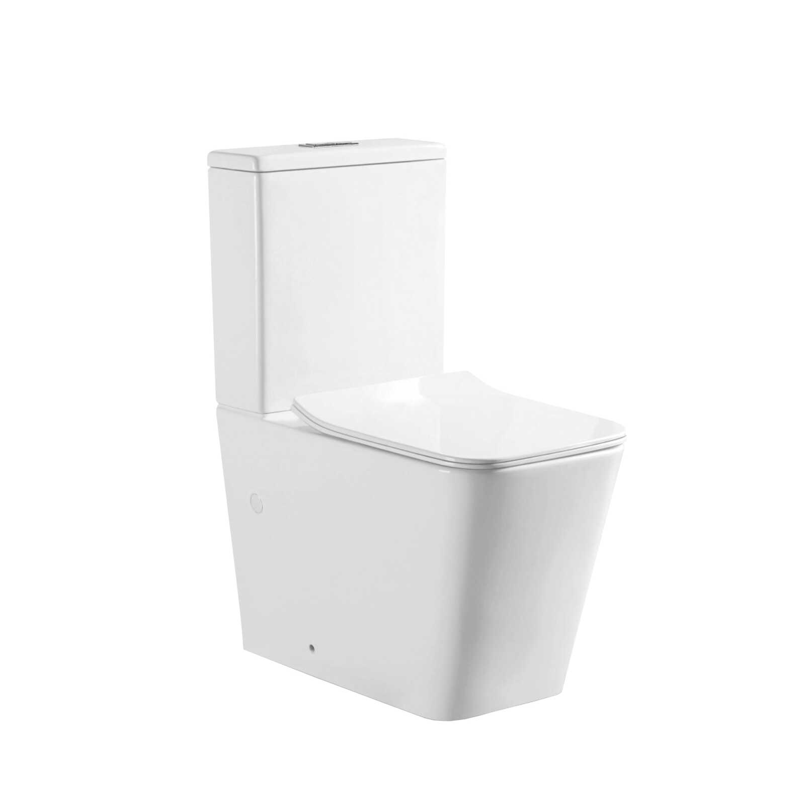 Унитаз напольный Grossman Classic GR-4445SQ (635х355х830) безободковый,белый с тонкой крышкой,микролифт,смыв торнадо,2 места
