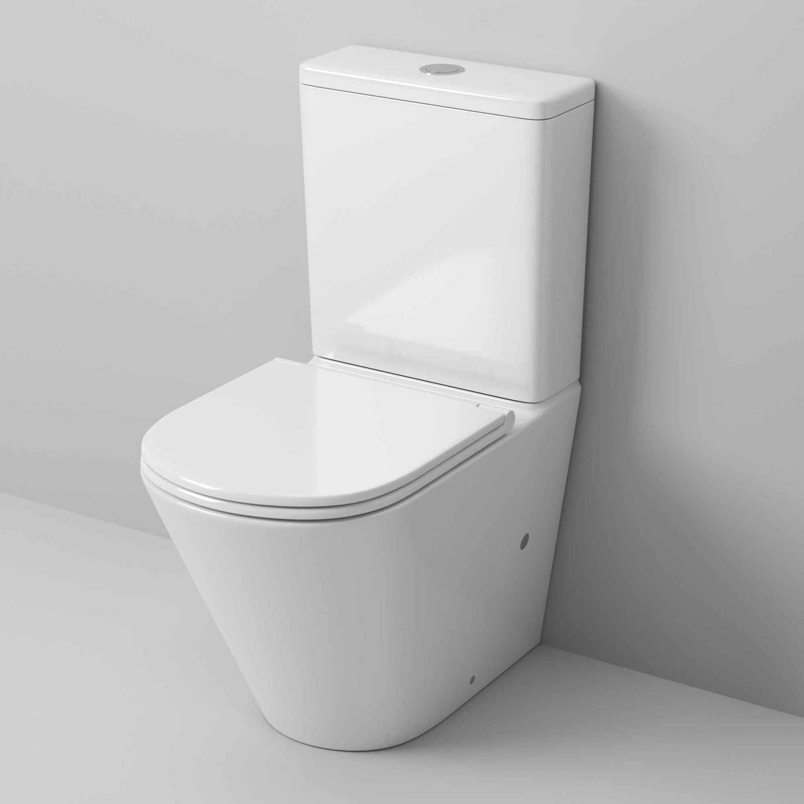 Унитаз напольный Grossman GR-4450SQ (605х380х825) безободковый,белый с тонкой крышкой,микролифт,смыв торнадо,2 места