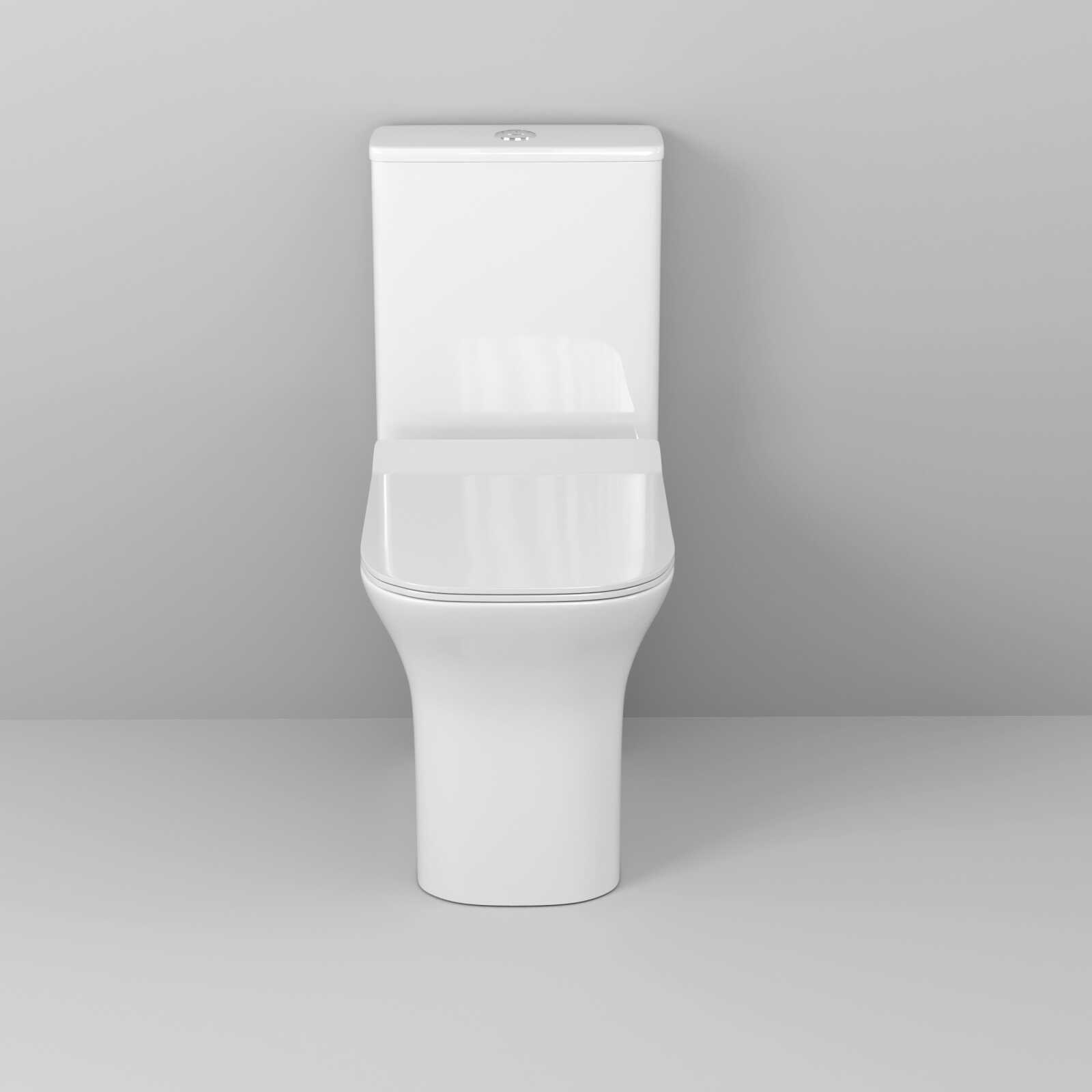 Унитаз напольный Grossman Classic GR-4464SQ (640х350х800) безободковый,белый с тонкой крышкой,микролифт,смыв торнадо,2 места