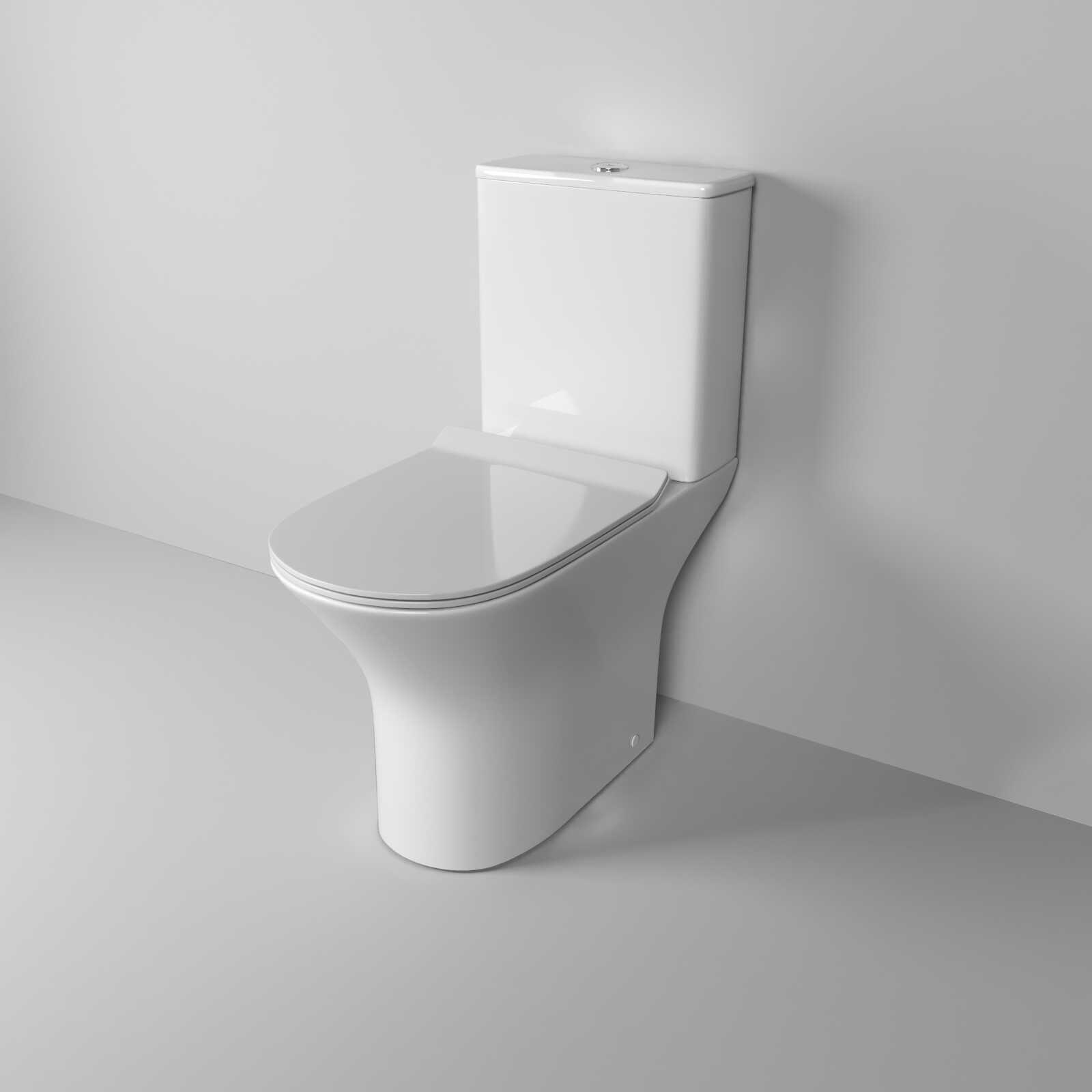 Унитаз напольный Grossman Classic GR-4465SQ (640х350х800) безободковый,белый с тонкой крышкой,микролифт,смыв торнадо,2 места